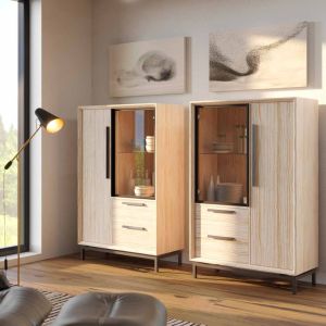 VITRINA BAJA CON 2 PTAS. Y 2 CAJ.