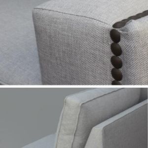 SOFÁ TRES PLAZAS CON TACHUELAS