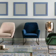 SILLÓN TAPIZADO BASE HIERRO