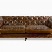 SOFÁ CHESTER EN PIEL TABACO ANTIC