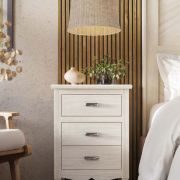 MESITA DE NOCHE CON 3 CAJONES