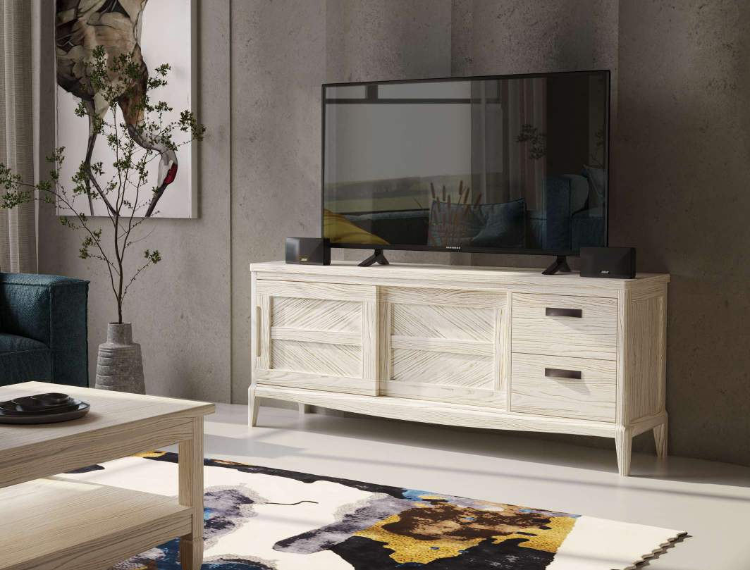 MUEBLE TV 2 PTAS. CORREDERAS + 2 CAJ.