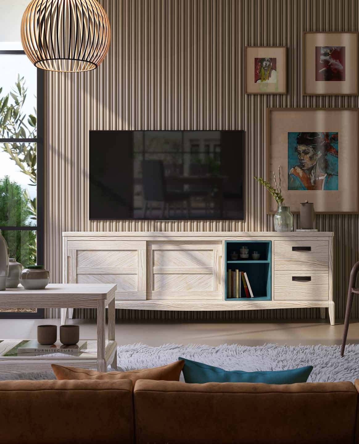 MUEBLE TV 2 PTAS. CORREDERAS + 2 CAJ.