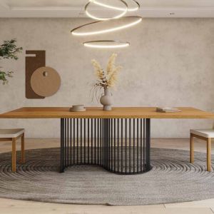 MESA DE COMEDOR PIE CENTRAL