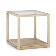 MESA AUXILIAR MADERA Y CRISTAL