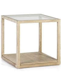 MESA AUXILIAR MADERA Y CRISTAL