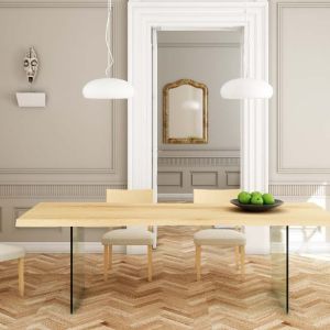 MESA DE COMEDOR MADERA/CRISTAL