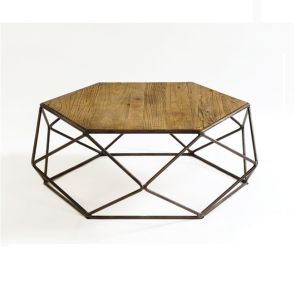 MESA DE CENTRO EN MADERA Y METAL