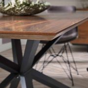 MESA DE COMEDOR RECTANGULAR MADERA Y HIERRO