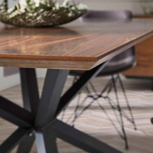 MESA DE COMEDOR RECTANGULAR MADERA Y HIERRO