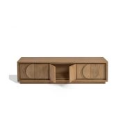 Mueble TV aparador con 6 puertas en madera de roble 200cm.