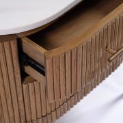 MESITA DE NOCHE CON DOS CAJ. Y TAPA PIEDRA