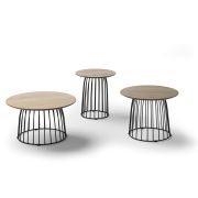 MESA DE CENTRO REDONDA ROBLE