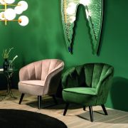 SILLÓN TAPIZADO EN TERCIOPELO VERDE
