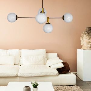 LÁMPARA DE TECHO METAL DORADO NEGRO