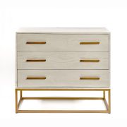 CÓMODA ROBLE BLANCA CON 3 CAJONES