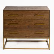 CÓMODA EN MADERA DE ROBLE CON 3 CAJ.