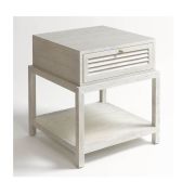 MESILLA DE NOCHE BLANCA CON 1 CAJÓN