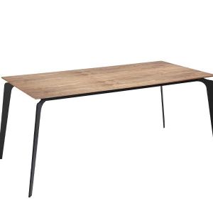 MESA DE COMEDOR RECTANGULAR MADERA Y HIERRO