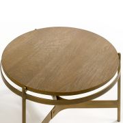 MESA AUXILIAR ROBLE Y METAL DORADO