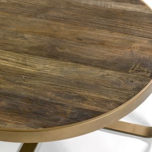 MESA DE CENTRO EN MADERA Y METAL