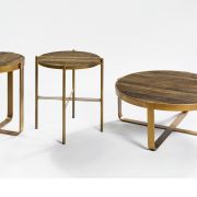 MESA DE CENTRO EN MADERA Y METAL