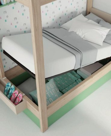 COMPOSICIÓN INFANTIL CAMA DOSEL CON CANAPÉ