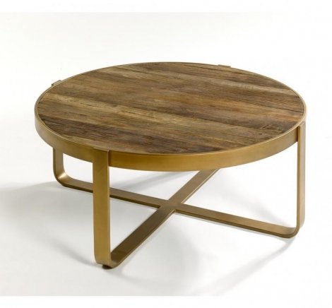 MESA DE CENTRO EN MADERA Y METAL