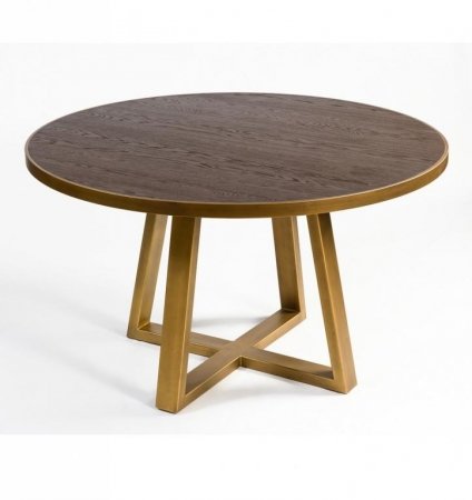 MESA COMEDOR REDONDA ROBLE Y METAL