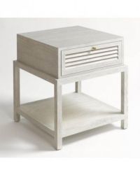MESILLA DE NOCHE BLANCA CON 1 CAJÓN