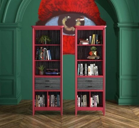 LIBRERÍA CON 2 CAJONES
