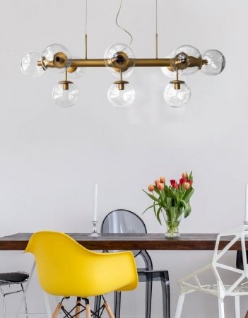LÁMPARA DE TECHO METAL DORADO 11 LUCES