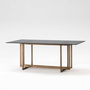 MESA DE COMEDOR METAL Y CRISTAL