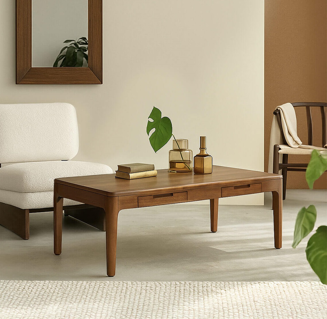 MESA DE CENTRO CON 2 CAJONES