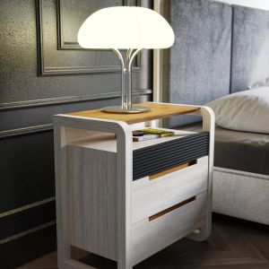 MESITA DE NOCHE CON TRES CAJONES