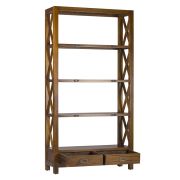 Librería aspas con dos cajones en madera de mindi