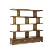 Librería con cinco estantes y tres cajones