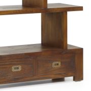 Librería irregular con tres cajones en madera de Mindi