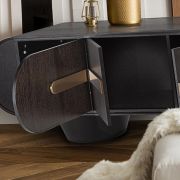 Mueble Tv con 4 puertas en madera oscura