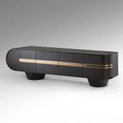 Mueble Tv con 4 puertas en madera oscura