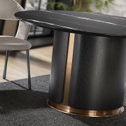 Mesa de comedor redonda con tapa en marmol