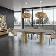 Mesa de comedor oval extensible en 206cm.