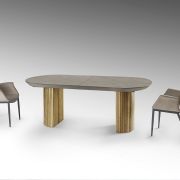 Mesa de comedor oval extensible en 206cm.