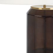 Lámpara de mesa en cristal y metal dorado