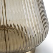 Lámpara de mesa en metal y cristal estriado