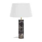 Lámpara de mesa en marmol negro y latón dorado