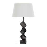 Lámpara de mesa en marmol negro y latón