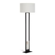 Lámpara de pie en metal negro y alabastro