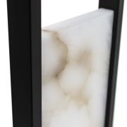 Lámpara de pie en metal negro y alabastro