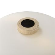 Lámpara de mesa en marmol travertino y cristal